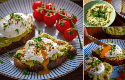 Fitness recipe: Pain avec tartinade d’avocat et œuf poché.