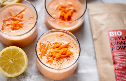 Fitness Recipe: Smoothie au gâteau aux carottes.