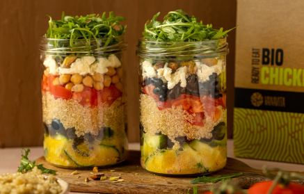 Fitness Recette : Salade de quinoa légère en bocal.