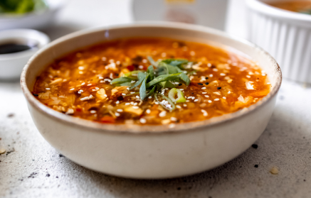 Fitness Recipe: Soupe au poulet épicée aigre-douce.