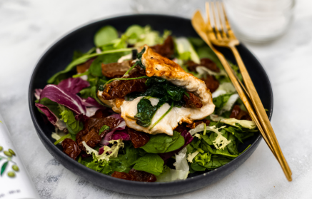 Fitness Recipe: <br>
Poitrine de poulet farcie aux épinards.