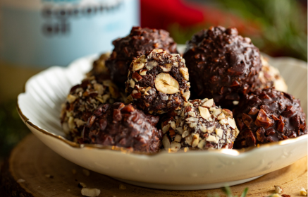 Fitness Recipe: Boules chocolatées aux noisettes, sans cuisson.