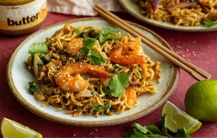 Fitness Recette : Nouilles asiatiques aux crevettes.