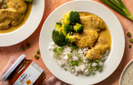 Fitness Recipe: Blanc de poulet avec sauce au miel et à la moutarde.