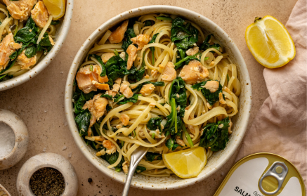 Fitness Recipe: Pâtes au épinards et au saumon.