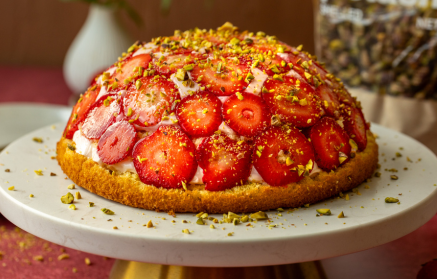 Fitness Recette : Gâteau aux fraises avec crème pudding.