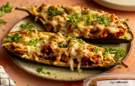 Fitness Recipe: Aubergines farcies au tofu et au fromage.