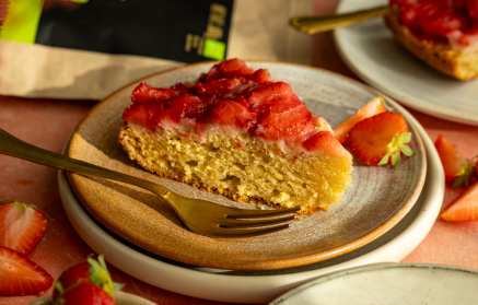 Fitness Recette : Gâteau aux fraises renversé.