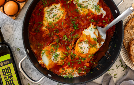 Fitness Recipe: Œufs brouillés aux légumes (Shakshuka).