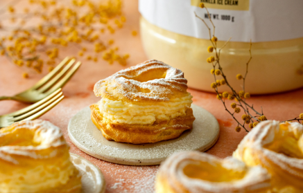 Fitness Recipe: Anneaux de choux à la crème garnies de crème onctueuse.