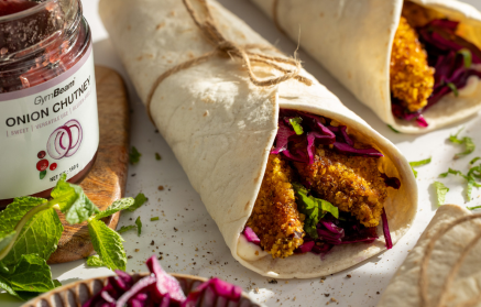 Fitness Recipe: L’intérieur des morceaux de poulet croustillants dans une tortilla.