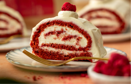 Fitness Recipe: Rouleau Red Velvet garni de crème au fromage.