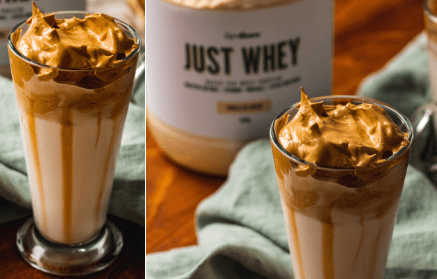 Fitness recipe: Café Dalgona glacé, café glacé enrichi en protéines.