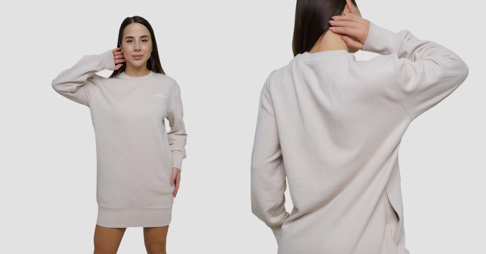 Women‘s Agile Longline Sweatshirt Desert - GymBeam