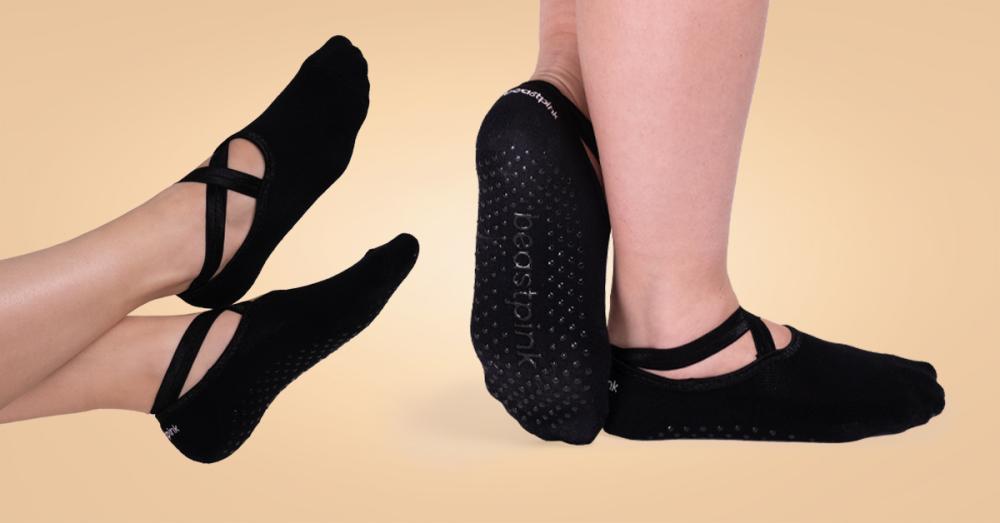 Grip Yoga Socks Black - BeastPink