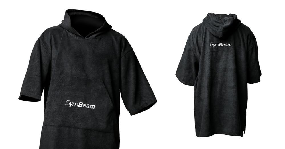 Towel Poncho Terry Black - GymBeam