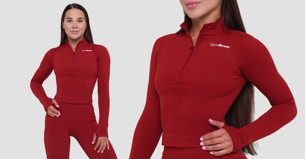 Women's Ignite Sports Top Dark Red - GymBeam