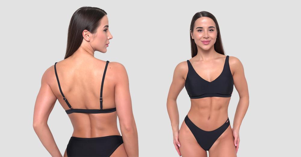 Sports Swimsuit Top Black - GymBeam