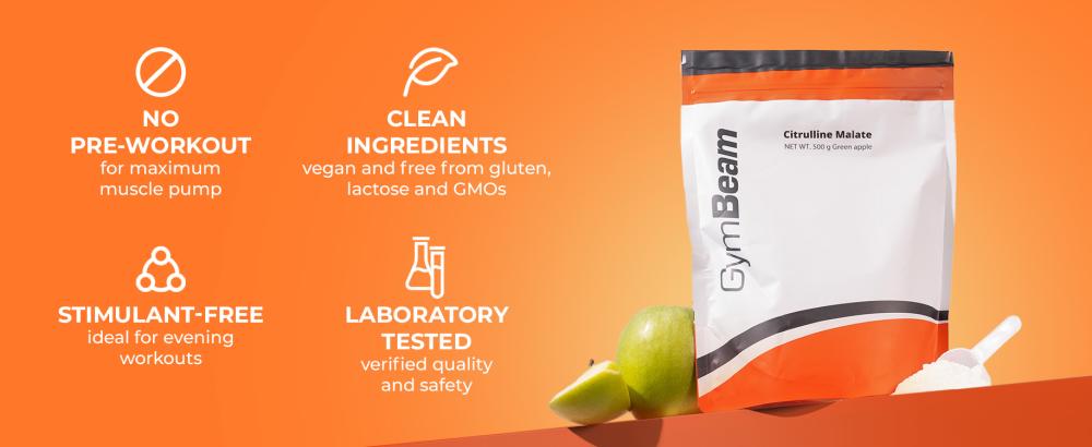 Key benefits of the NO pre workout Citrulline Malate - GymBeam