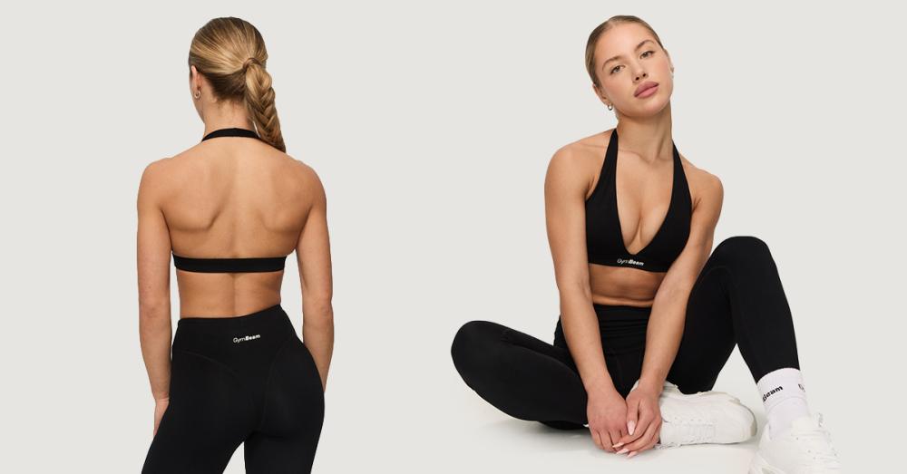 Fierce Halter Sports Bra Black - GymBeam