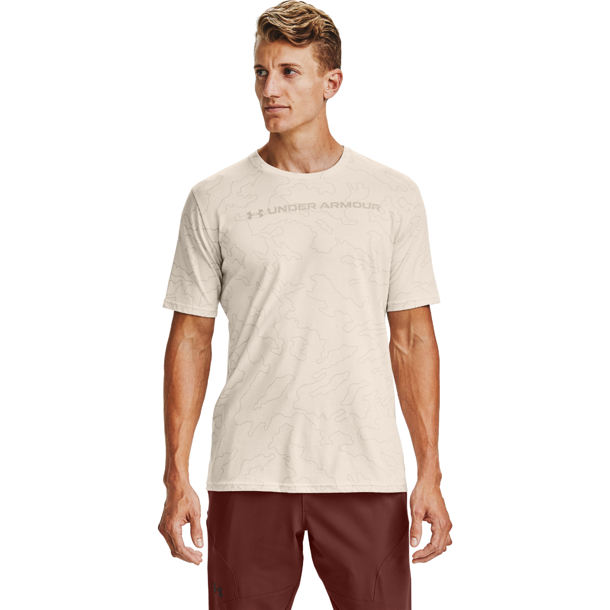 T-shirt All Over Wordmark Brown - Under Armour