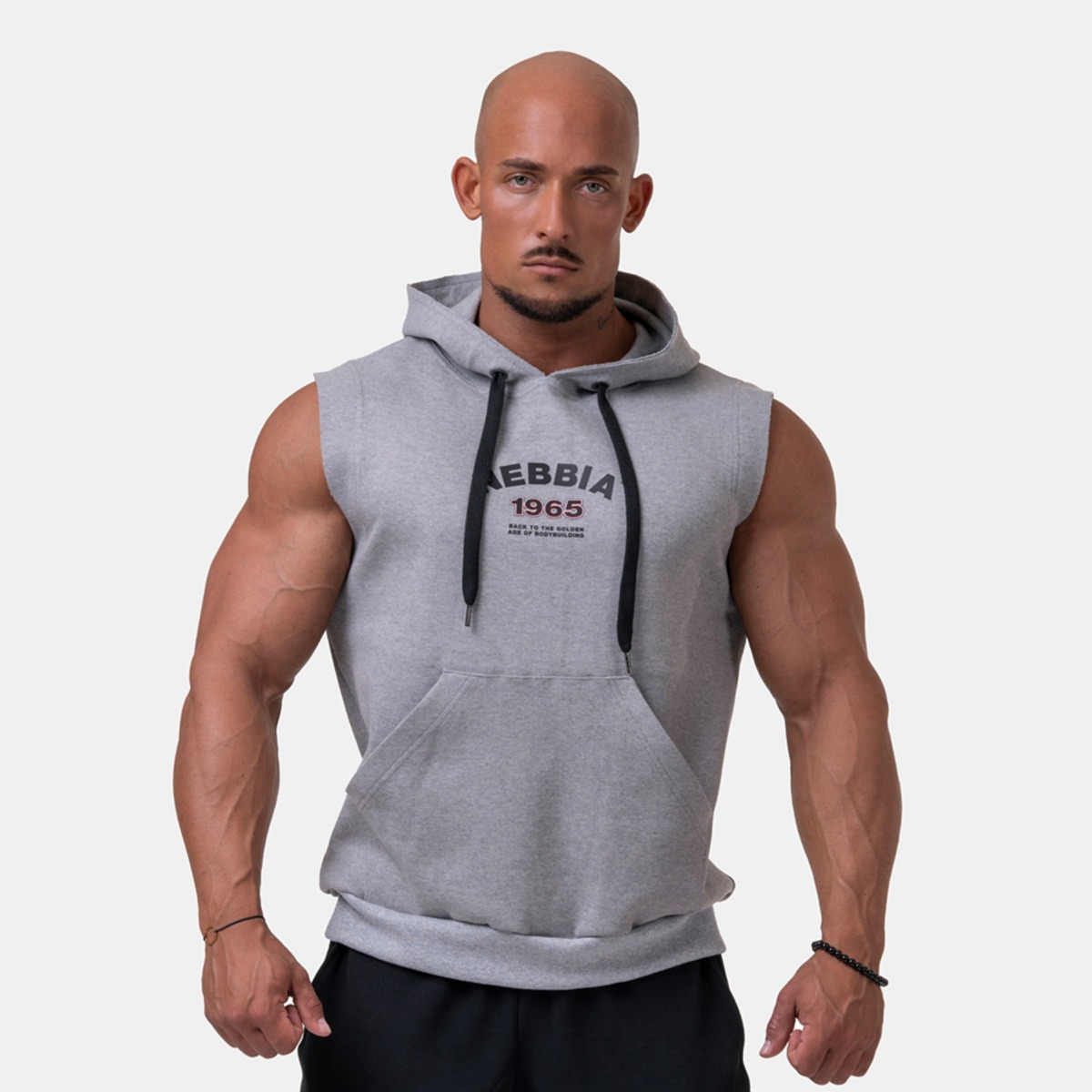 Hoodie regtop Golden Era Light Grey - NEBBIA