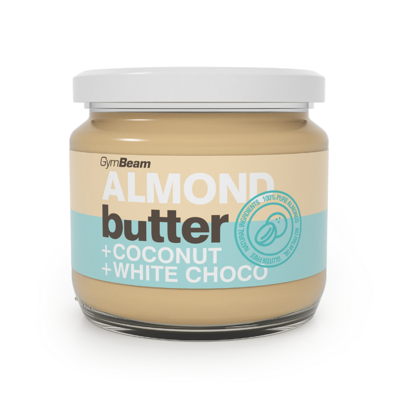 Beurre d'amandes à la noix de coco et chocolat blanc - Gymbeam.