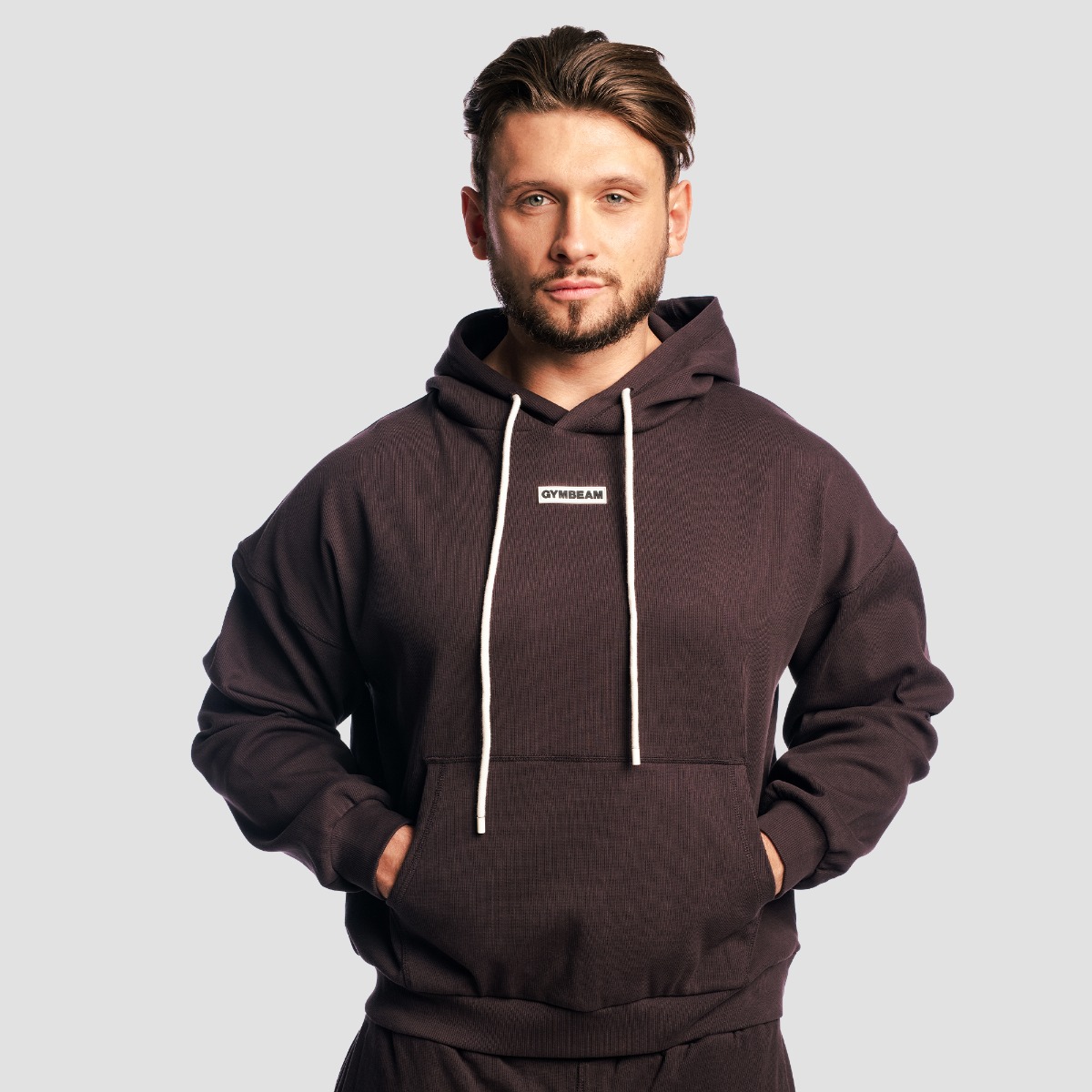 Aura Sweat à capuche, couleur marron - GymBeam.