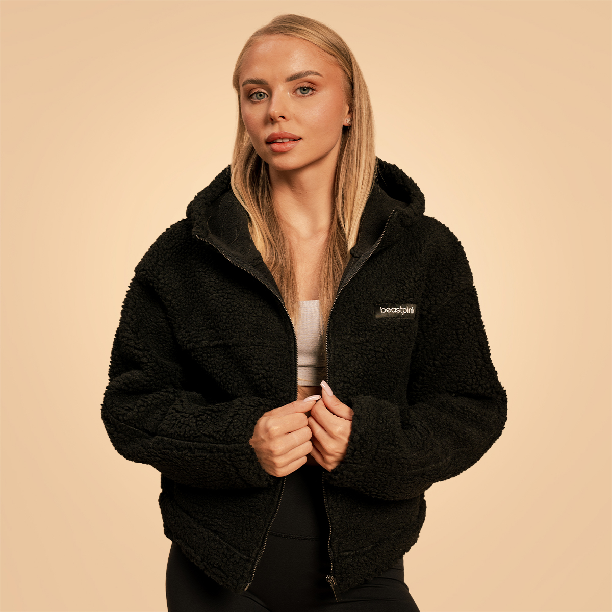 Veste à capuche "Bliss" pour femmes, couleur noire – BeastPink.
