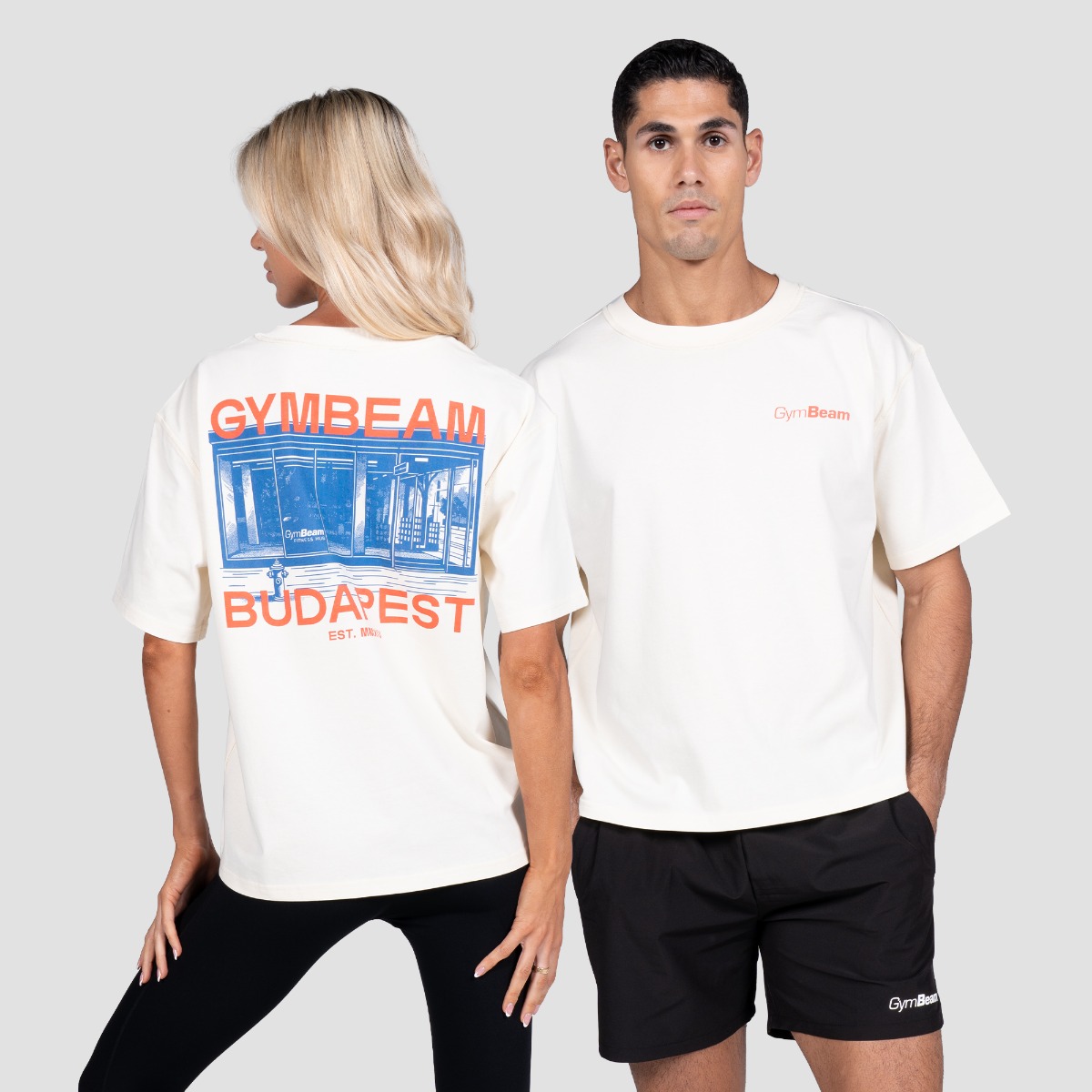 T-shirt Budapest – Couleur crème – GymBeam.