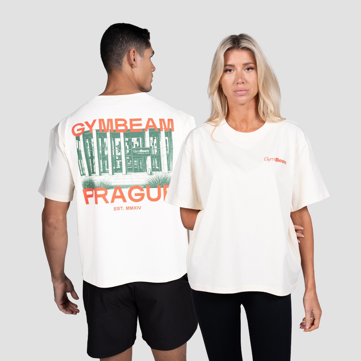 T-shirt Prague – Couleur crème – GymBeam.