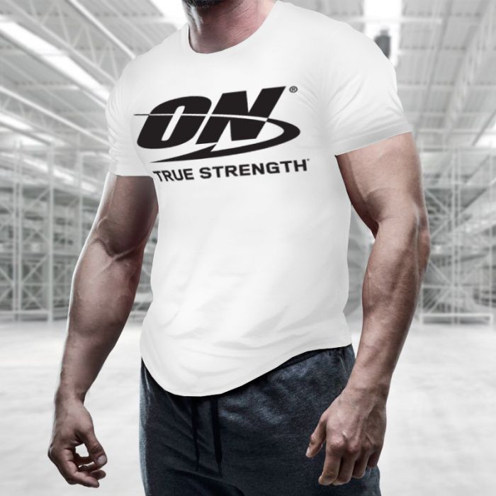 Tričko True Strength White  - Optimum Nutrition L