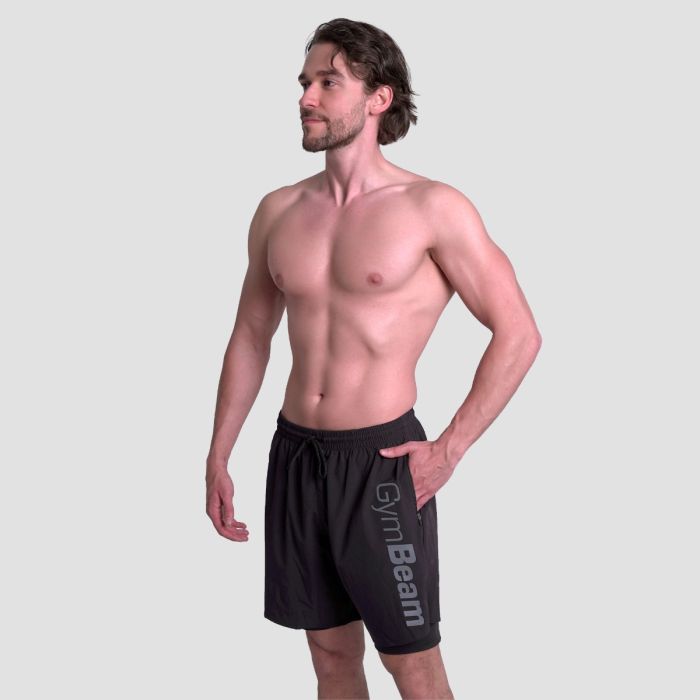 2in1 Shorts Essence Black - GymBeam L