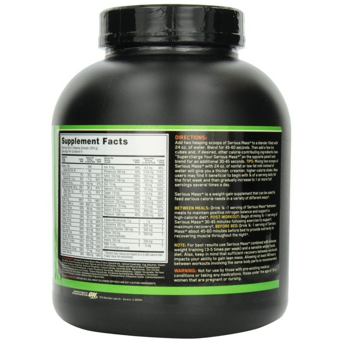Gainer Serious Mass - Optimum Nutrition 2720 g - banana