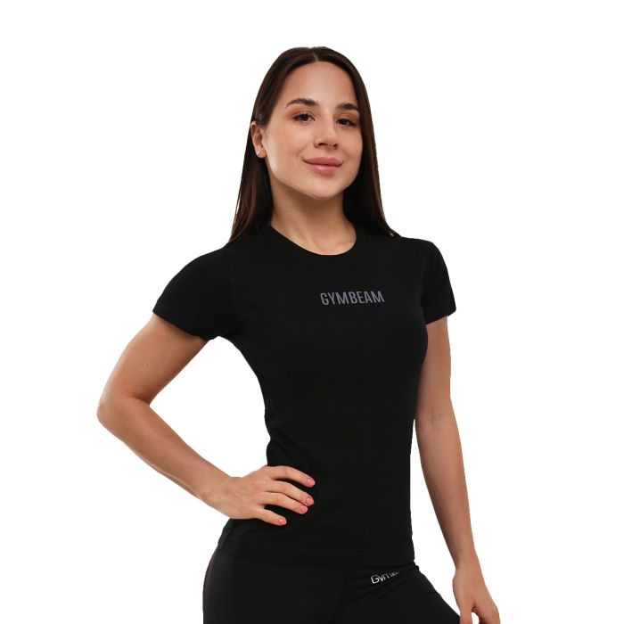 Women‘s T-shirt FIT Black - GymBeam M