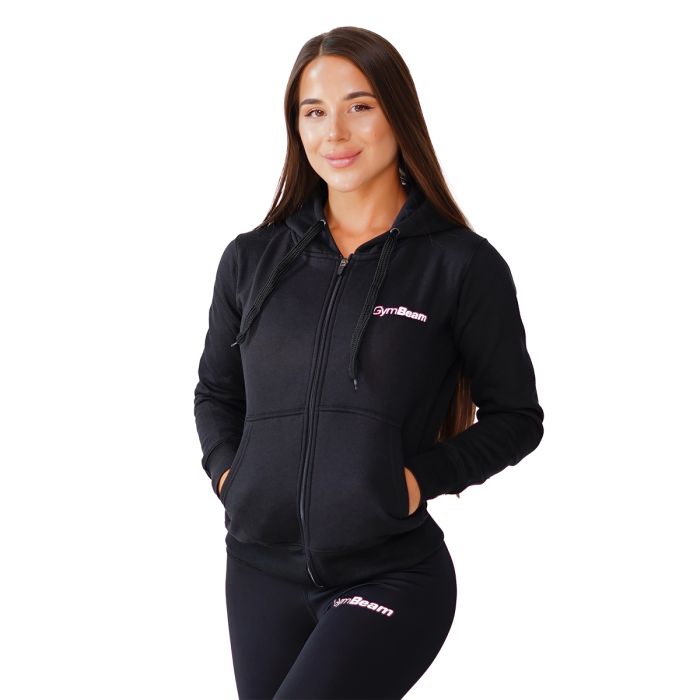 Dámska mikina Zipper Hoodie Black - GymBeam M