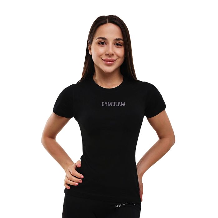Women‘s T-shirt FIT Black - GymBeam M