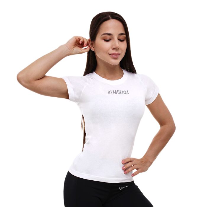 Women‘s T-shirt FIT White - GymBeam M