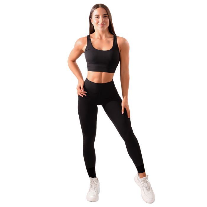 Women‘s Leggings Mesh Panel black - GymBeam S