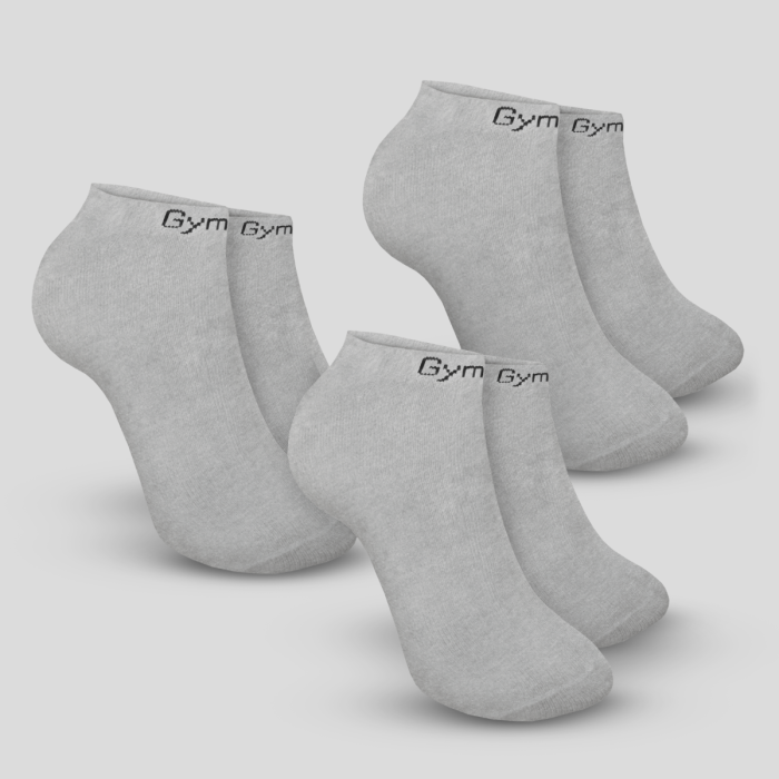 Ankle Socks 3Pack Grey - GymBeam M