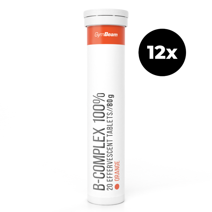 B-Complex 100% effeverscent - GymBeam 20 tab - orange