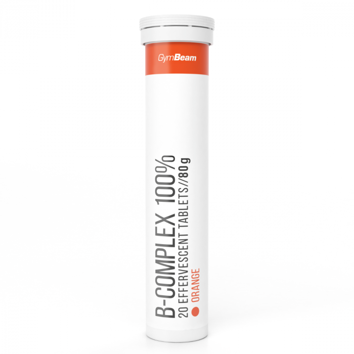 B-Complex 100% effeverscent - GymBeam 20 tab - orange