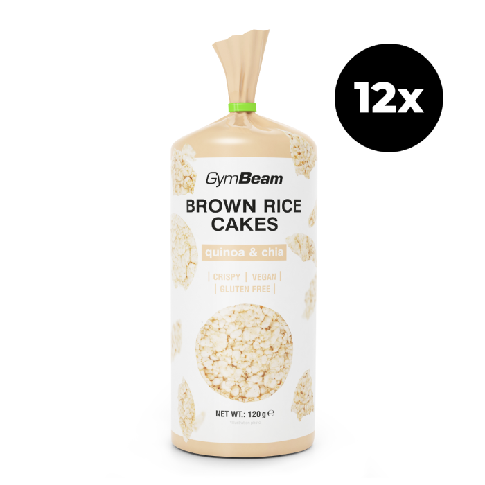 Brown rice cakes - GymBeam 120 g - quinoa and chia