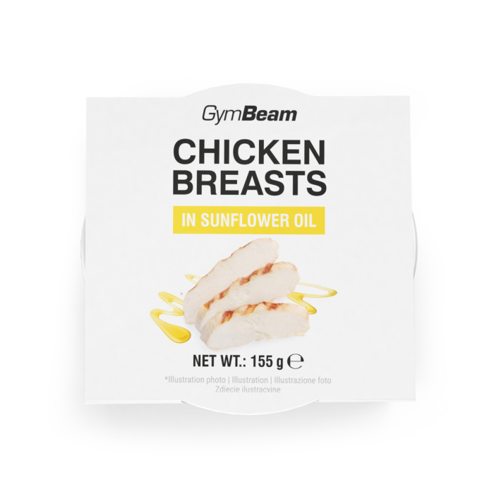 Chicken breasts in sunflower oil - GymBeam 155 g