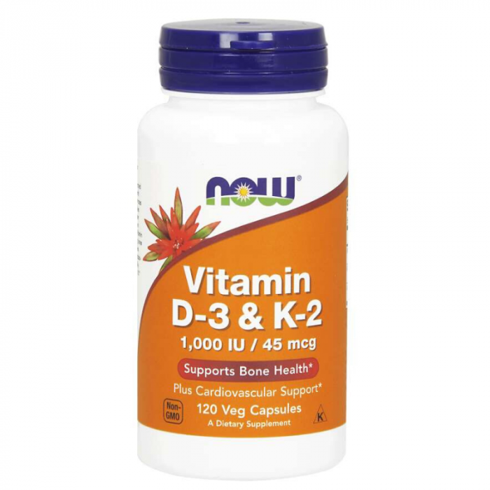 Vitamín D3 & K2 - NOW Foods 120 caps