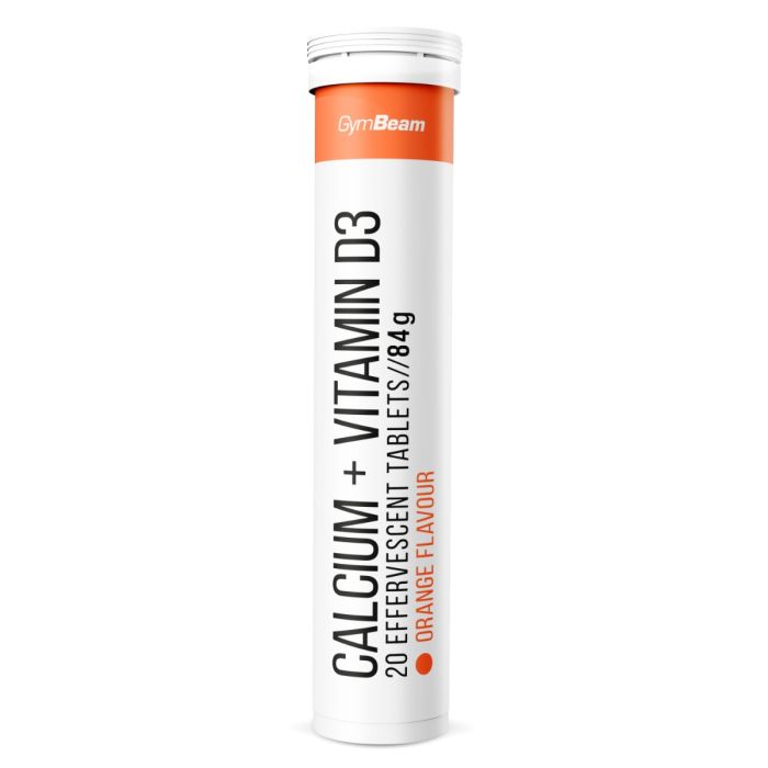 Effervescent Calcium + Vitamin D3 - GymBeam 20 tab - orange