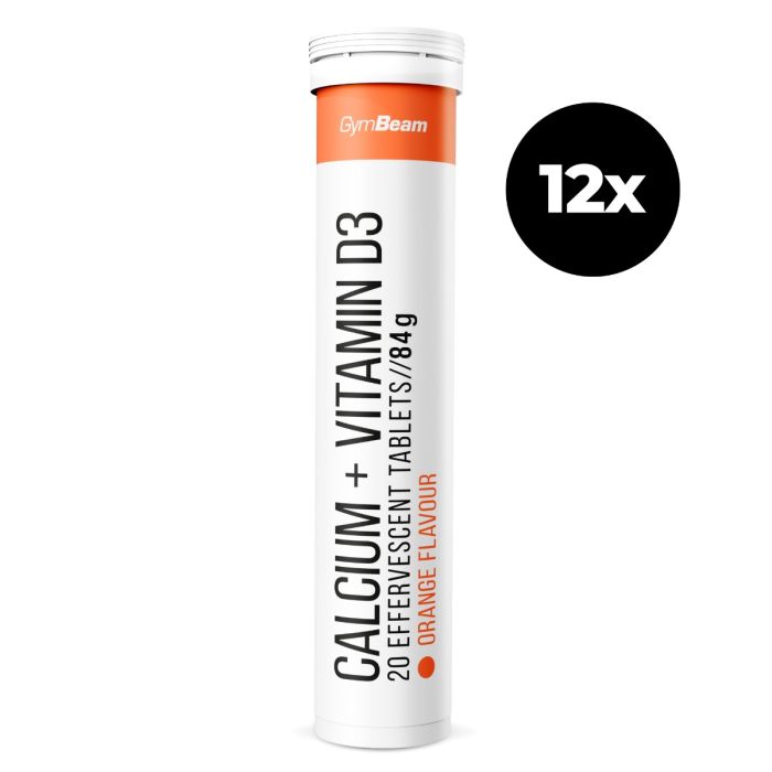 Effervescent Calcium + Vitamin D3 - GymBeam 20 tab - orange