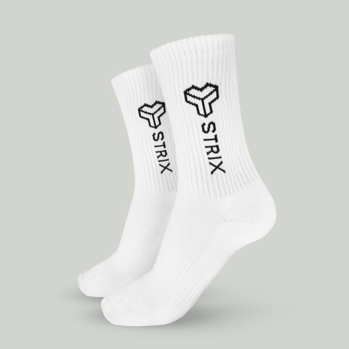 Essential Crew Socks 2Pack White - STRIX S