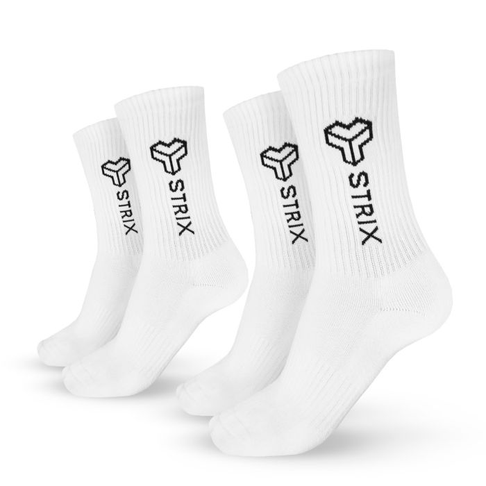 Essential Crew Socks 2Pack White - STRIX S