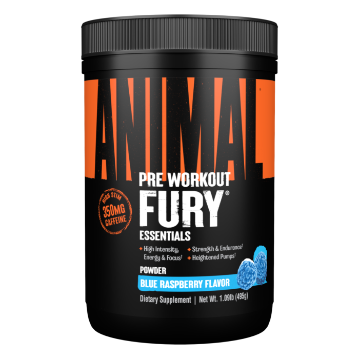 Pre-workout stimulant Animal Fury - Universal Nutrition blue raspberry - 495 g